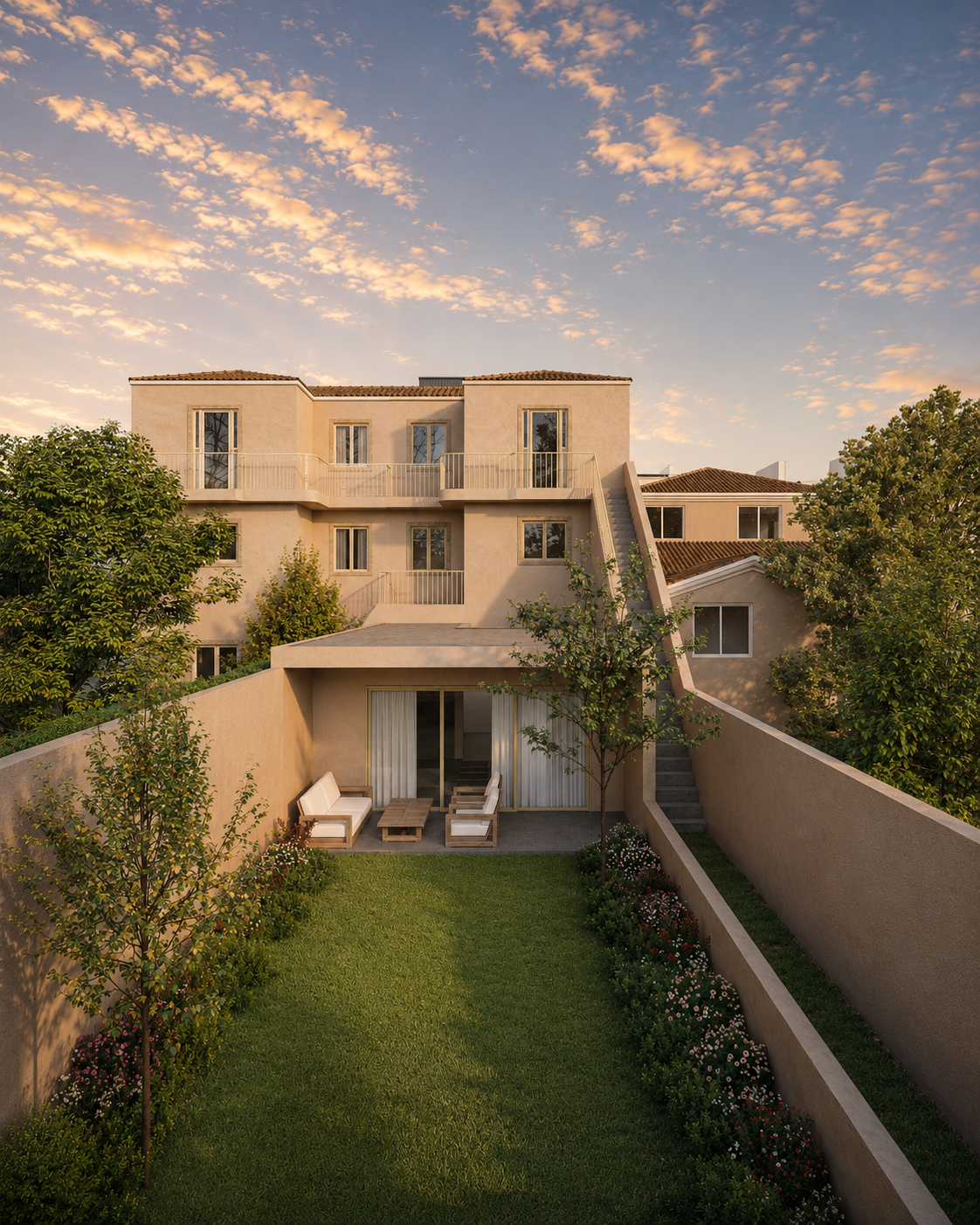 Rear facade and garden